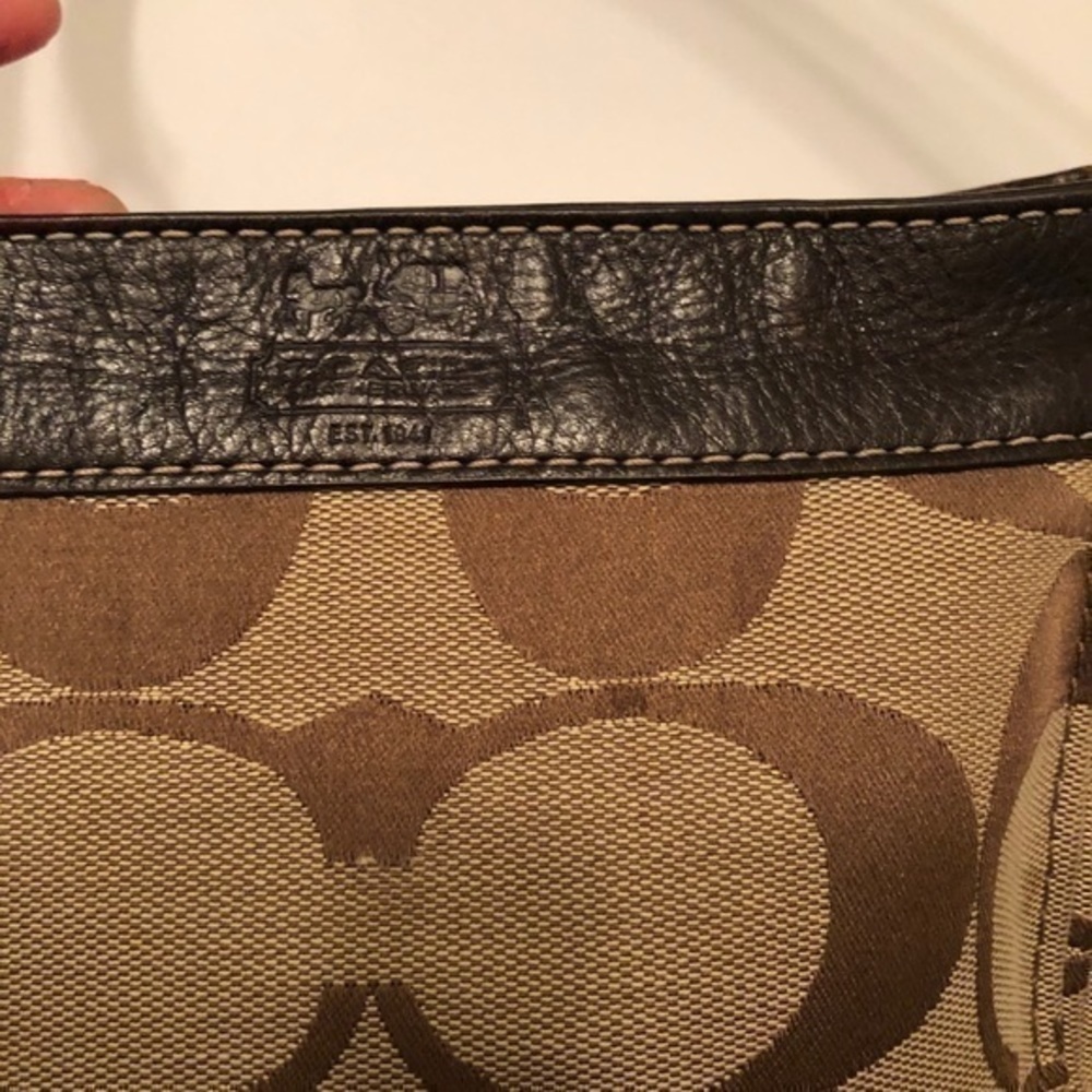 Coach brown leather jacquard signature mini bag - Picture 11 of 14